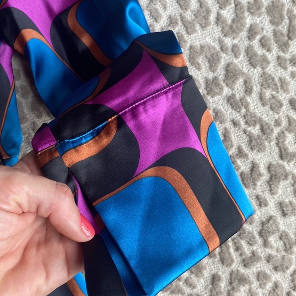 Zara Blue and Purple Geometric Maxi Dress - Picture 6 of 16